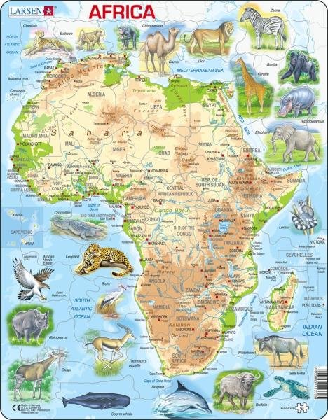 Puzzle Africa Topographic Map